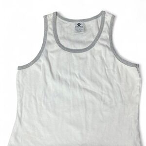 Columbia 100% Cotton White Tank Top With Grey Lining